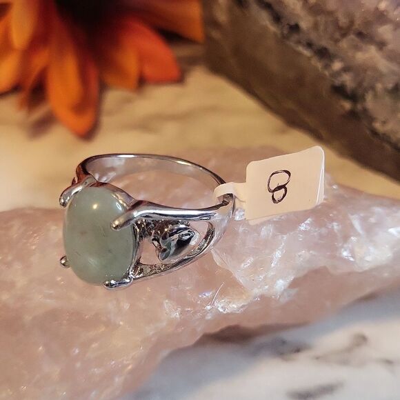 Natural Prehnite Gemstone Ring - Picture 9 of 12